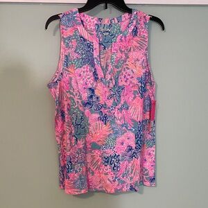 Lilly Pulitzer Dev Knit Top Splendor in the Sand Large NWT